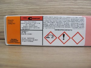 KWAS SOLNY 0,1N (0,1 MOL/L) ODWAŻKA ANALITYCZNA 